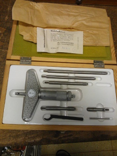 Hloubkoměr mikrometrický 0-150 mm, Somet, ČSN 251442