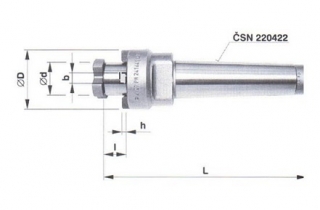 Frézovací trny s kuželovou stopkou Morse a čelními unašeči - 5x32, ČSN 241441  