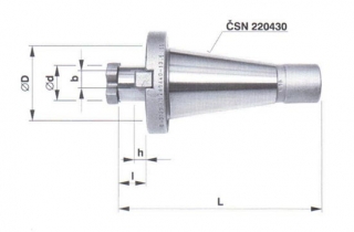 Frézovací trn s kuželovou stopkou strmou s čelními unašeči - 50x32, PN 241440