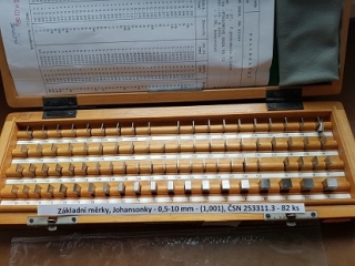 Základní měrky, Johansonky - 0,5-10 mm - (1,001), ČSN 253311.3 - 82 ks