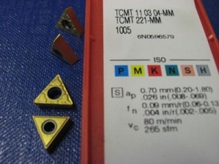 Vyměnitelná břitová destička TCMT 110304-MM,1005, Sandvik