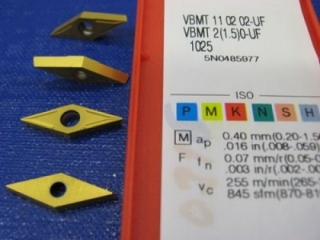 Vyměnitelná břitová destička VBMT 110202-UF,1025, Sandvik